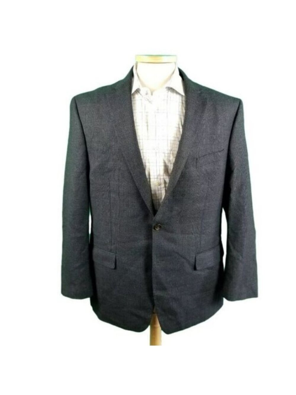 Ralph Lauren 44r Blue Plaid Blazer 100% Wool 2 Button 1 Vent